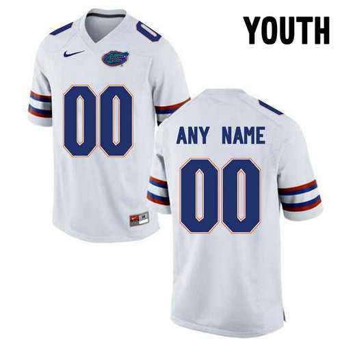 Youth Florida Gators White Customized College Jersey->customized ncaa jersey->Custom Jersey